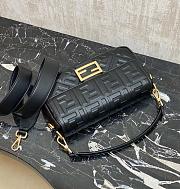 Fendi| Baguette Nappa Leather Bag Black- 27x15x6cm - 3