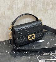 Fendi| Baguette Nappa Leather Bag Black- 27x15x6cm - 2