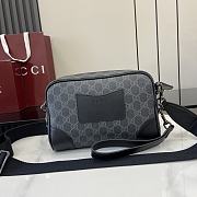 Gucci GG Emblem small crossbody bag Black For Men-23*16.5*8cm - 4
