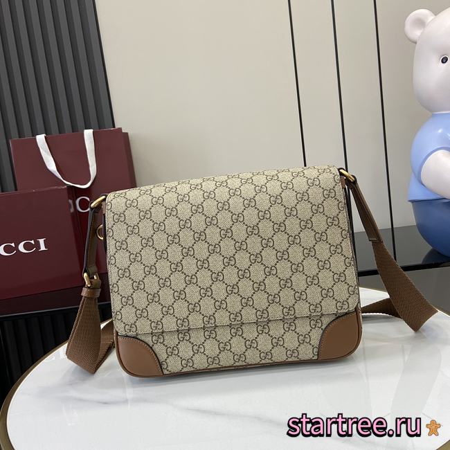 Gucci GG Emblem medium crossbody bag Brownfor Men-29x23x7.5cm - 1