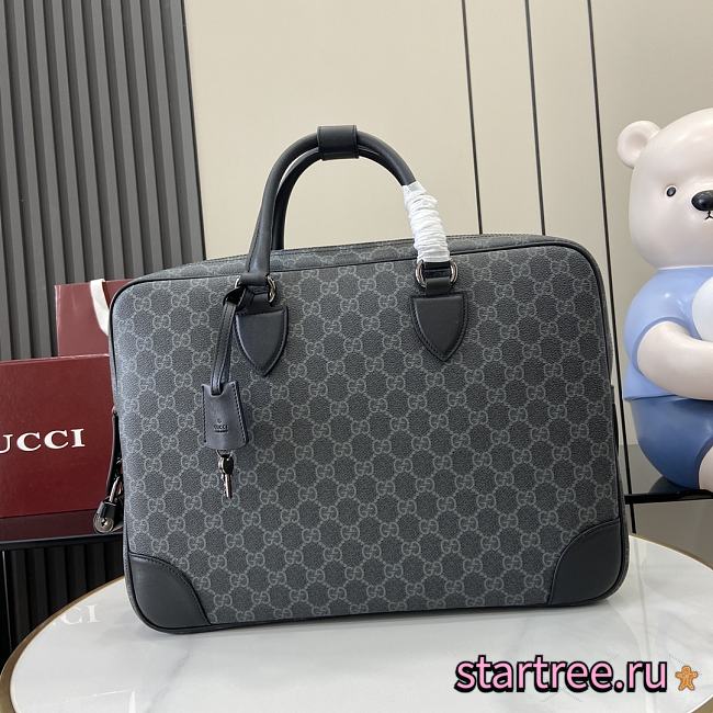 Gucci GG Emblem medium briefcase Black For Men-40x30x6cm - 1