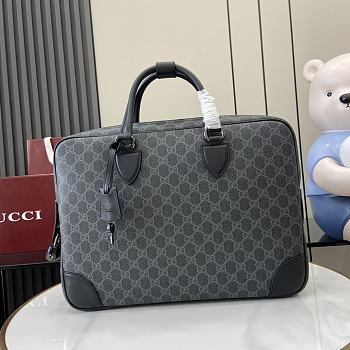 Gucci GG Emblem medium briefcase Black For Men-40x30x6cm