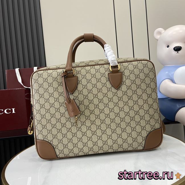 Gucci GG Emblem medium briefcase Brown For Men-40x30x6cm - 1