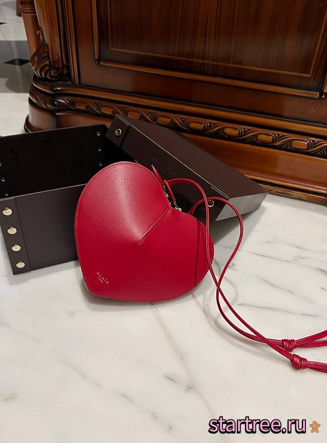 Alaia Heart Bag With Zippers Red- 21x17x5cm - 1
