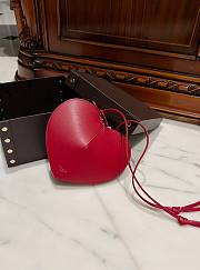 Alaia Heart Bag With Zippers Red- 21x17x5cm - 1