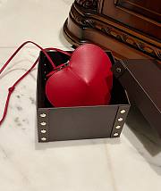 Alaia Heart Bag With Zippers Red- 21x17x5cm - 6