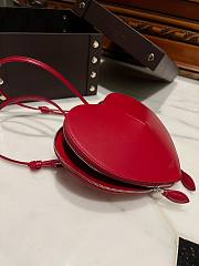 Alaia Heart Bag With Zippers Red- 21x17x5cm - 5