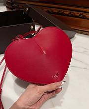 Alaia Heart Bag With Zippers Red- 21x17x5cm - 3