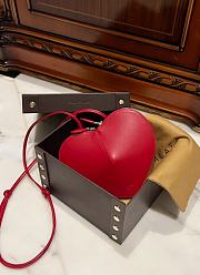 Alaia Heart Bag With Zippers Red- 21x17x5cm - 4