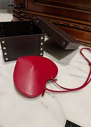 Alaia Heart Bag With Zippers Red- 21x17x5cm - 2