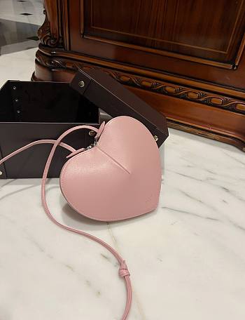 Alaia Heart Bag With Zippers Pink- 21x17x5cm