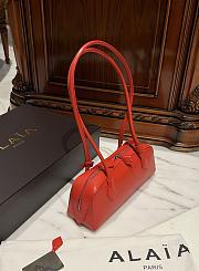 Alaia Medium LE TECKEL SMALL BAG IN GOATSKIN Red- 33cm X 11cm X 10cm - 3