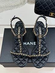 Chanel Sandals Black Leather  - 5