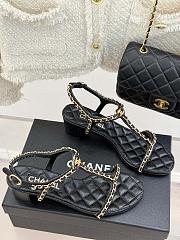 Chanel Sandals Black Leather  - 3