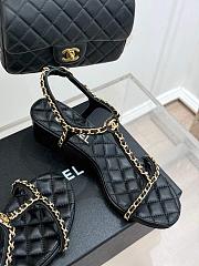 Chanel Sandals Black Leather  - 4