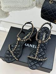 Chanel Sandals Black Leather  - 2
