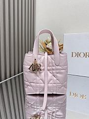 Dior Small Toujours Vertical Tote Bag Pink Macrocannage Calfskin - 18x16x12cm - 5