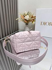 Dior Small Toujours Vertical Tote Bag Pink Macrocannage Calfskin - 18x16x12cm - 4
