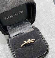 Tiffany Knot Ring in White/ Yellow Gold with Diamonds - 4