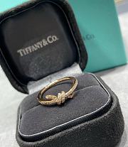 Tiffany Knot Ring in White/ Yellow Gold with Diamonds - 2