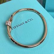 Tiffany Knot Wire Bangle in Yellow Gold with Diamonds - 5