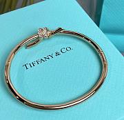 Tiffany Knot Wire Bangle in Yellow Gold with Diamonds - 3