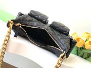 Chanel Shiny Lambskin Quilted Small CC Hobo Black-22x31x15cm - 3