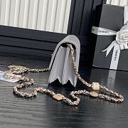 Chanel Clutch with Chain Lambskin Gold-Tone Metal Gray-11×18×5.5cm - 2