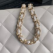 Chanel Clutch with Chain Lambskin Gold-Tone Metal Gray-11×18×5.5cm - 5