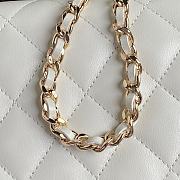 Chanel Clutch with Chain Lambskin Gold-Tone Metal White-11×18×5.5cm - 4