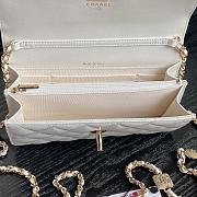 Chanel Clutch with Chain Lambskin Gold-Tone Metal White-11×18×5.5cm - 3