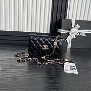 Chanel Clutch with Chain Lambskin Gold-Tone Metal Black-11×18×5.5cm - 1