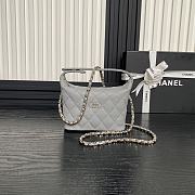 Chanel 25C Gray Caviar Hobo Clutch- 21.5×19×6cm - 1