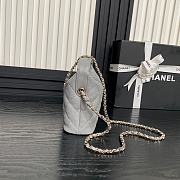 Chanel 25C Gray Caviar Hobo Clutch- 21.5×19×6cm - 5