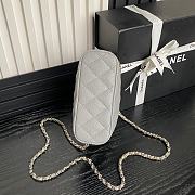 Chanel 25C Gray Caviar Hobo Clutch- 21.5×19×6cm - 2