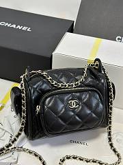 Chanel Small Camera Case Shiny Crumpled Lambskin & Gold-Tone Metal Black - 1