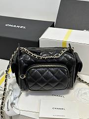 Chanel Small Camera Case Shiny Crumpled Lambskin & Gold-Tone Metal Black - 5