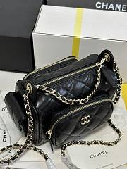 Chanel Small Camera Case Shiny Crumpled Lambskin & Gold-Tone Metal Black - 2