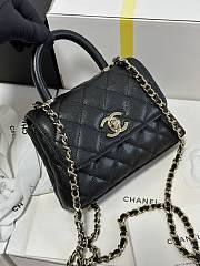 Chanel Mini flap bag with top handle Grained calfskin black - 5