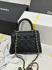 Chanel Mini flap bag with top handle Grained calfskin black - 6