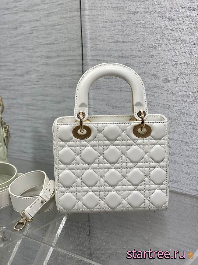 Dior Small Lady Bag White 004-20*8*17cm - 1