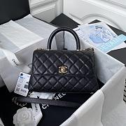 Chanel Classic Quilted Coco Handle Black Caviar - 23cm - 1
