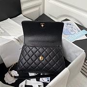 Chanel Classic Quilted Coco Handle Black Caviar - 23cm - 5