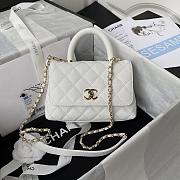 Chanel Classic Quilted Coco Handle White Caviar - 19x23x28cm - 1