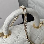 Chanel Classic Quilted Coco Handle White Caviar - 19x23x28cm - 4