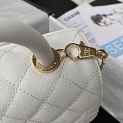 Chanel Classic Quilted Coco Handle White Caviar - 19x23x28cm - 3