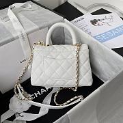 Chanel Classic Quilted Coco Handle White Caviar - 19x23x28cm - 2