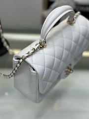 Chanel Mini flap bag with top handle Lambskin White-20*12*6cm - 5