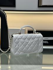 Chanel Mini flap bag with top handle Lambskin White-20*12*6cm - 3