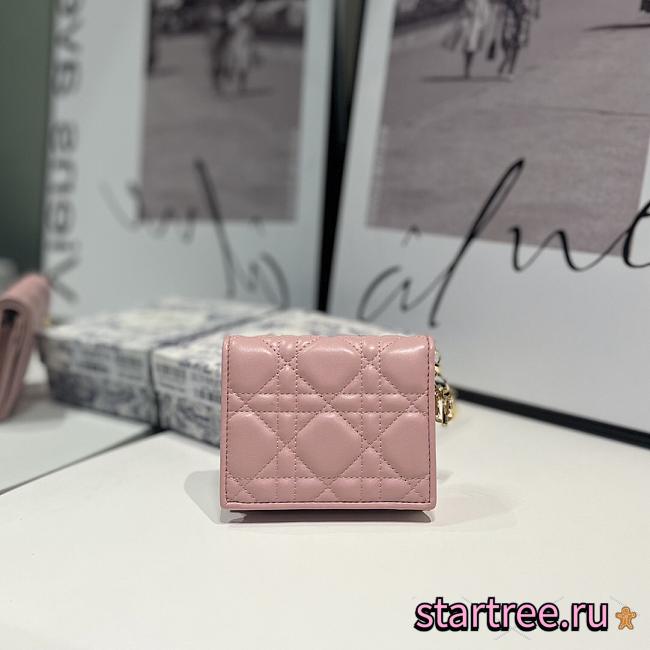 Dior Lady Mini Wallet Warm Pink-11*8.5*3cm - 1